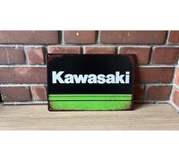 PLAK2L -Plaque Métal Vintage Décorative Kawasaki Moto - 30x20cm