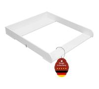 WOLTU Plan à Langer, 80x78.5 cm, Plan à Langer pour Commode (Profondeur : 46,5-50 cm), Plateau à Langer Amovible, avec Sangle Anti-basculement, Blanc