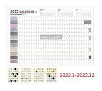 Plan Annuel 2022, Calendrier Quotidien, Avec Autocollant, Points, Planificateur Mural