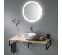 Plan de toilette Aqualine VEGA 104 x 45 cm, chêne platine