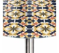 Plan de Travail ø 80 cm | Imprimé Décoratif | Résistant aux Rayures | symétrie florale | pour Table à Manger, Table Basse et Bureau | Bords Polis | Plusieurs Tailles | Verre Trempé