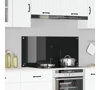 Plan de travail de cuisine vidaXL Noir 110x50x0,6 cm Verre trempé