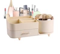 Plan de travail pour organisateur de maquillage - ABS, organisateur cosmétique | Conteneur cosmétique pivotant et accessible, plateau de bureau pour eye-liner, pinceaux, soins de la peau, Creamy