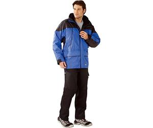 Planam Veste Twister 3 en 1 avec capuche, avec revêtement en PVC, Bleu - Bleu/noir, X-Small