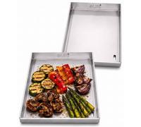 Plancha 2 pièces 30 x 20 cm, compatible avec Weber Traveler, bord fermé
