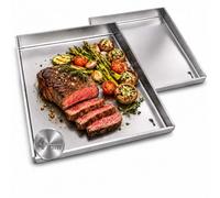 Plancha 2 pièces 30 x 40 cm avec évacuation de graisse compatible avec Napoleon PRO605