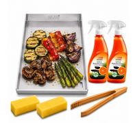 Plancha 30 x 20 cm avec évacuation de graisse compatible avec Weber WSM 57 cm