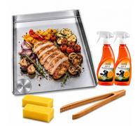 Plancha 30 x 40 cm, avec bord de service, compatible avec Rösle Blazeflame