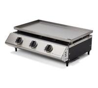 Plancha à gaz Cadix 3 feux - COOKING BOX - Plaque inox 62 x 37,5 cm - Tiroir graisse - Jusqu'à 8 convives - 9,45 kW Gris G