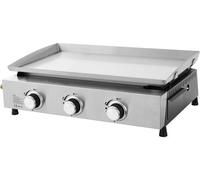Plancha à Gaz Cookingbox Faro, 3 Brûleurs, Surface de Cuisson 61 x 35 cm, Acier Inoxydable, 7.5 kW