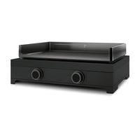 Forge Adour - Plancha Gaz 60 cm Acier Noir, Plaque cuisson Fonte Émaillée, plancha éco-conçue, 2 Brûleurs, 5300W, Plancha Gaz Intérieure et Extérieure, 4 à 10 Convives, Garantie 15 Ans