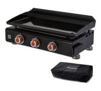 Plancha à gaz Silvia II G 3 Feux - BRASERO - Plaque Fonte émaillée fabriquée en France - 67 x 34 cm - 7,5 kW + Housse OFFERTE Noir G