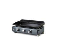 BRASERO - Plancha gaz Silvia II G 3 Feux Gun metal Brasero - Surface cuisson 67 x 34 cm - 3 brûleurs - Plaque fonte - Grille de réchauffement - Tiroir graisse - Jusqu'à 10 convives - 7,5 kW