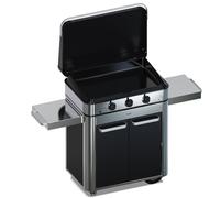 Plancha à gaz sur chariot Combo ENOSIGN 80 Inox & Noir