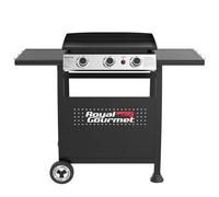 Plancha a Gaz sur chariot Royal Gourmet - 3 Brûleurs Puissance 7.5kW, Plaque Amovible de Surface Cuisson 62 x 35,5 cm