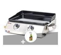 Plancha gaz 2 brûleurs vera 200 - somagic + dégraissant plancha