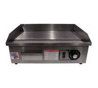 Plancha à snacker inox électrique 2 zones de chauffe, plaque en acier lisse, 3000 W, 220 V - MONO