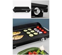 Plancha ARMATURE BOIS 1800W double zones lisse et rainurée avec Revêtement antiadhésif et bac récupérateur de jus.