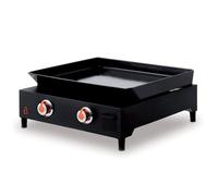 FAVEX - Plancha Saverio Acier 2 Feux Brasero - Fabrication Française - Plaque en Fonte - Surface de cuisson 60 x 52 cm - Tiroir graisse - 4,6 kW