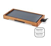 Plancha bambou revêtement céramique - LIVOO - DOC322 - 2200W - Plaque amovible en fonte d'aluminium - Thermostat ajustable