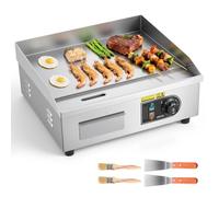Plancha Électrique 2800 W 45x30 cm Plaque à Snacker avec Température Réglable de 50 à 300 °C pour Barbecue Restaurant