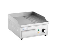 Royal Catering RCPG45-M Plancha Électrique Professionnelle Plaque De Cuisson 2 000 Watts Grill (2 000 W, 360 x 380 mm, Plaque Lisse Et Rainurée En Fer)