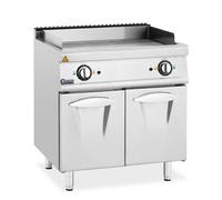 Plancha électrique double - 10,8 kW - rainurée - Armoire intégrée - Royal Catering