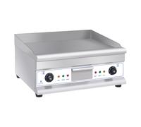 Royal Catering Plancha Grill Électrique Infrarouge Double RCG 60H2 (Dimensions Plaque 60 x 41 cm, 2 x 3 200 W, Surface de Cuisson Lisse, 2 Zones de Chauffe Indépendantes, Pare-Projections)