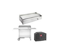 - Plancha électrique en inox Chef 80 cm Avec chariot fermé + housse