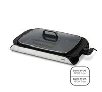 Plancha Electrique - Grill 2000W avec couvercle 40 x 30 cm Plaque fonte d¿aluminium