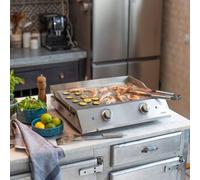 Plancha Électrique Inox LIVOO DOC302, 2800W, 2 Thermostats Ajustables, Plaque Amovible Acier Inoxydable