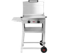 Plancha électrique KRAMPOUZ KOMBI DOUBLE inox sur chariot, 60x40 cm avec capot