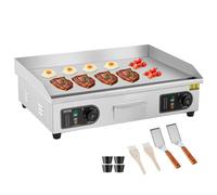 Plancha Électrique -VEVOR-4000 W Plaque de Cuisson en Fer et Inox Température Réglable 50-300 °C 2 Spatules et 2 Pinceaux