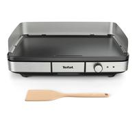 Plancha Électrique XXL 2000W Inox Intérieur Extérieur, Pour 10-12 Personnes, Thermostat Réglable, Protection Anti-Éclaboussures
