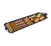 Plancha électrique XXL, Barbecue electrique - revêtement anti-adhésif, Surface mixte, Thermostat Réglable pour 8 personnes- 68*28cm