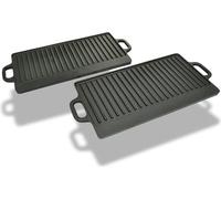 Plancha en fonte réversible 2 pcs 38x23 cm