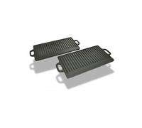 vidaXL Plancha en fonte réversible 2 pcs 38x23 cm