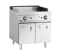 Plancha gaz - 12 kW - lisse - 50 - 300 °C - Propane / LPG / gaz naturel - Armoire intégrée - Royal Catering