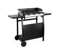 Plancha gaz 3 brûleurs inox 7,5kW avec chariot PLANCHA PORTHOS 3 BRÛLEURS + CHARIOT