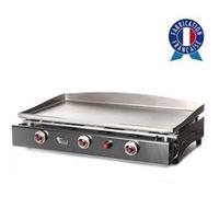 Plancha Tonio - Plancha Lagoa 15 à 30 personnes - Gaz butane propane - Plaque de cuisson inox 5mm - Caisson Tout Inox - 7800 W - Allumage piezzo électronique - Fabrication 100 % Française