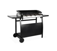 Plancha gaz 4 brûleurs inox 10kW avec chariot PLANCHA PORTHOS 4 BRÛLEURS + CHARIOT