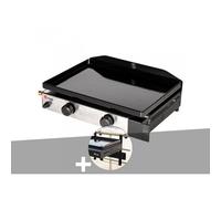 Plancha gaz à poser 2 brûleurs Solia 200 - Somagic + Support balcon