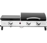 Plancha gaz avec Couvercle Rasio - 7.5 KW - 3 brûleurs - Noir