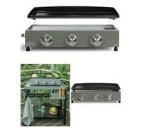 Plancha gaz Barbecue 3 brûleurs acier émaillée 62x34.5cm Allumage automatique intégré