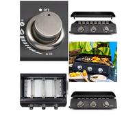 Plancha gaz - Barbecue - 3 brûleurs - Acier émaillé - Allumage automatique - 61x38 cm