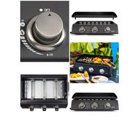 Plancha gaz Barbecue 3 brûleurs acier émaillée 61x38 cm Allumage automatique intégré