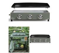 Plancha gaz Barbecue 3 brûleurs acier émaillée 62x34.5cm Allumage automatique intégré