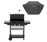 Plancha gaz CAMPINGAZ EX plus noir 2brûleurs sur chariot, 66x42cm + housse
