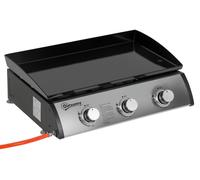 Plancha gaz en acier inox 3 br?leurs 9 kW antiadhšŠsive grande surface de gril 61 x 35,5 cm