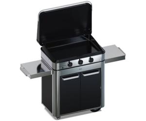 Plancha gaz ENO Combo Enosign 80 Inox et Noir 3 brûleurs sur chariot, 69x40 cm